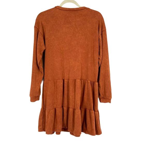Wild Fable Long Sleeve Knee Length Dress Rust Small - Picture 4 of 5